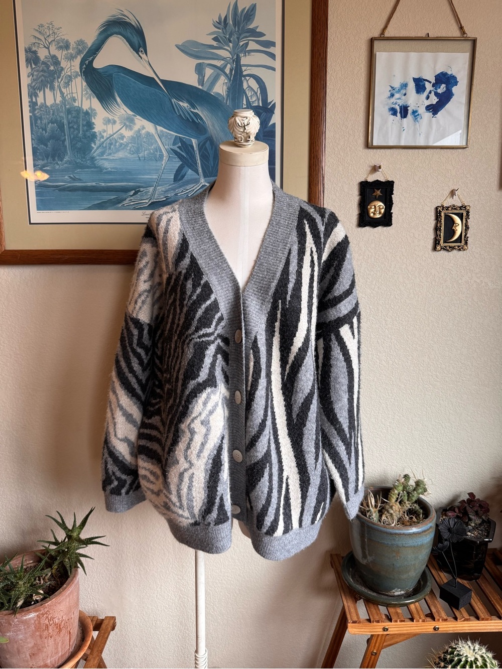 Vici Collection Contrast Animal Print Cardigan